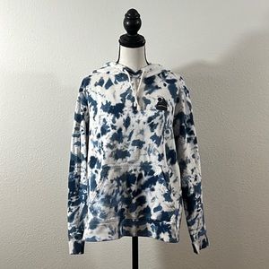 SOLD- Mountain Hardware White Fern Bloom Tie Dye Keep Earth Awesome Hoodie Sz M